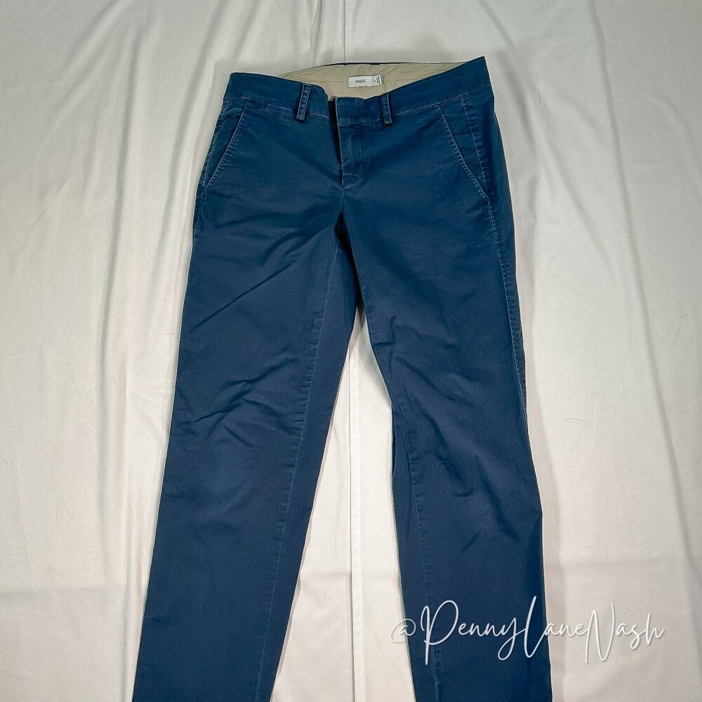 Vince Cuffed Boyfriend Chino Pants Size 2 Blue - Picture 3 of 11